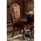 Lark Manor™ Allbee Dining Chair Faux Leather/Upholstered/Fabric in Brown/Red | 48 H x 21 W x 24 D in | Wayfair 51ABB1538EDC4E388974AF857577C423