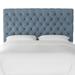 Wildon Home® Viktor Tufted Panel Headboard Upholstered/Velvet in Blue/Black/Brown | 54 H x 56 W x 4 D in | Wayfair F25813B4BBA04CAEB8B4558EDB0BB53A