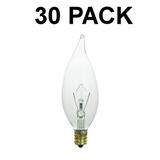 30-Pack of 40 Watt Flame Tip Chandelier Light Bulbs E12 Candelabra Base 40W