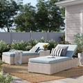 Sol 72 Outdoor™ Rochford 77" Long Chaise Lounge Set w/ Cushions & Table in Brown/Gray/Red | 16 H x 31 W x 77 D in | Wayfair