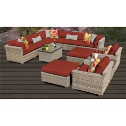 Lark Manor™ Anupras 13 Piece Outdoor Sectional Conversation Set w/ Club Chairs, Ottomans | 31.5 W x 31.5 D in | Wayfair