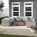 Lark Manor™ Anupras 7 Piece Outdoor Sectional Conversation Set w/ Storage Coffee Table Synthetic Wicker/All - Weather Wicker/Wicker/Rattan | Wayfair