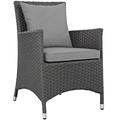 Stopover Dining Outdoor Patio Sunbrella Armchair by Modway | 34.5 H x 25.5 W x 24.5 D in | Wayfair EEI-1924-CHC-GRY