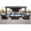 kathy ireland Homes & Gardens River Brook 6 Piece Outdoor Wicker Patio Furniture Set 06r in Alabaster - TK Classics River-06R-White