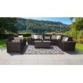 kathy ireland Homes & Gardens River Brook 11 Piece Outdoor Wicker Patio Furniture Set 11c in Onyx - TK Classics River-11C-Black