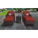 kathy ireland Homes & Gardens River Brook 5 Piece Outdoor Wicker Patio Furniture Set 05b in Cinnamon - TK Classics River-05B-Terracotta