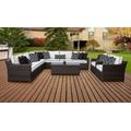 kathy ireland Homes & Gardens River Brook 10 Piece Outdoor Wicker Patio Furniture Set 10a in Snow - TK Classics River-10A-Snow