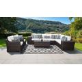 kathy ireland Homes & Gardens River Brook 11 Piece Outdoor Wicker Patio Furniture Set 11c in Alabaster - TK Classics River-11C-White