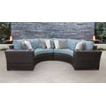 kathy ireland Homes & Gardens River Brook 4 Piece Outdoor Wicker Patio Furniture Set 04a in Tranquil - TK Classics River-04A-Spa