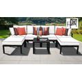 kathy ireland Homes & Gardens Madison Ave. 7 Piece Outdoor Aluminum Patio Furniture Set 07a in Snow - TK Classics Madison-07A