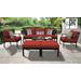 kathy ireland Homes & Gardens Madison Ave. 8 Piece Outdoor Aluminum Patio Furniture Set 08c in Cinnamon - TK Classics Madison-08C-Terracotta