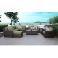 kathy ireland Homes & Gardens River Brook 12 Piece Outdoor Wicker Patio Furniture Set 12a in Forest - TK Classics River-12A-Cilantro