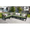 kathy ireland Homes & Gardens Madison Ave. 6 Piece Outdoor Aluminum Patio Furniture Set 06v in Forest - TK Classics Madison-06V-Cilantro