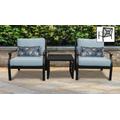kathy ireland Homes & Gardens Madison Ave. 3 Piece Outdoor Aluminum Patio Furniture Set 03a in Tranquil - TK Classics Madison-03A-Spa