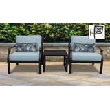 kathy ireland Homes & Gardens Madison Ave. 3 Piece Outdoor Aluminum Patio Furniture Set 03a in Tranquil - TK Classics Madison-03A-Spa