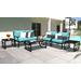 kathy ireland Homes & Gardens Madison Ave. 7 Piece Outdoor Aluminum Patio Furniture Set 07d in Aqua - TK Classics Madison-07D-Aruba