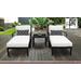 kathy ireland Homes & Gardens Madison Ave. 5 Piece Outdoor Aluminum Patio Furniture Set 05b in Alabaster - TK Classics Madison-05B-White