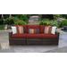 kathy ireland Homes & Gardens River Brook 3 Piece Outdoor Wicker Patio Furniture Set 03c in Cinnamon - TK Classics River-03C-Terracotta