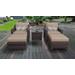kathy ireland Homes & Gardens River Brook 5 Piece Outdoor Wicker Patio Furniture Set 05b in Toffee - TK Classics River-05B-Wheat