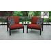 kathy ireland Homes & Gardens Madison Ave. 2 Piece Outdoor Aluminum Patio Furniture Set 02b in Cinnamon - TK Classics Madison-02B-Terracotta