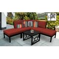 kathy ireland Homes & Gardens Madison Ave. 6 Piece Outdoor Aluminum Patio Furniture Set 06b in Cinnamon - TK Classics Madison-06B-Terracotta