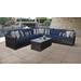 kathy ireland Homes & Gardens River Brook 8 Piece Outdoor Wicker Patio Furniture Set 08a in Midnight - TK Classics River-08A-Navy