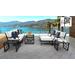 kathy ireland Homes & Gardens Madison Ave. 10 Piece Outdoor Aluminum Patio Furniture Set 10c in Snow - TK Classics Madison-10C