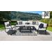 kathy ireland Homes & Gardens Madison Ave. 8 Piece Outdoor Aluminum Patio Furniture Set 08d in Snow - TK Classics Madison-08D-Snow