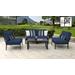 kathy ireland Homes & Gardens Madison Ave. 5 Piece Outdoor Aluminum Patio Furniture Set 05d in Midnight - TK Classics Madison-05D-Navy