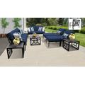 kathy ireland Homes & Gardens Madison Ave. 12 Piece Outdoor Aluminum Patio Furniture Set 12h in Midnight - TK Classics Madison-12H-Navy