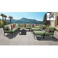 kathy ireland Homes & Gardens Madison Ave. 13 Piece Outdoor Aluminum Patio Furniture Set 13a in Forest - TK Classics Madison-13A-Cilantro