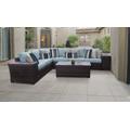 kathy ireland Homes & Gardens River Brook 9 Piece Outdoor Wicker Patio Furniture Set 09a in Tranquil - TK Classics River-09A-Spa