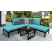 kathy ireland Homes & Gardens Madison Ave. 6 Piece Outdoor Aluminum Patio Furniture Set 06b in Aqua - TK Classics Madison-06B-Aruba