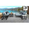 kathy ireland Homes & Gardens Madison Ave. 10 Piece Outdoor Aluminum Patio Furniture Set 10c in Tranquil - TK Classics Madison-10C-Spa