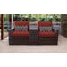 kathy ireland Homes & Gardens River Brook 3 Piece Outdoor Wicker Patio Furniture Set 03b in Cinnamon - TK Classics River-03B-Terracotta