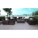 kathy ireland Homes & Gardens River Brook 12 Piece Outdoor Wicker Patio Furniture Set 12a in Onyx - TK Classics River-12A-Black