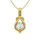 Diamondere Natural and Certified Blue Sapphire Infinity Knot Solitaire Necklace in 9ct Yellow Gold | 0.50 Carat Pendant with Chain