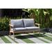 AllModern Tempo 58" Wide Outdoor Teak Loveseat w/ Cushions Wood/Natural Hardwoods in Brown/Gray/White | 34 H x 58 W x 31 D in | Wayfair