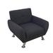 Armchair - Ebern Designs Mendoza 33.86" Wide Tufted Linen Slipcovered Armchair Linen in Brown/Gray | 33.07 H x 33.86 W x 32.28 D in | Wayfair