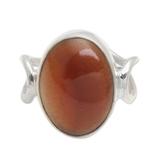 Ancient Oval,'Oval Amber Cocktail Ring from Bali'