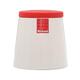 (Pack of 1) Bread Bin with Silicon Lid Included (Material: Ceramic, Colour: White/Red)