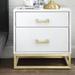 Nicole Miller Raees Side Table/Accent Table/Nightstand For Bedroom Wood in Yellow | 24 H x 20 W x 14 D in | Wayfair NST156-09WG-WR