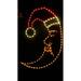 Lori's Lighted D'Lites Moon w/ Santa Hat Christmas Lighted Display Metal in Orange/Red/Yellow | 49 H x 33 W in | Wayfair 200-MSH