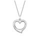 Carissima Gold Women's 9 ct White Gold 12 x 17 mm Heart Pendant on 9 ct White Gold 0.7 mm Diamond Cut Curb Chain Necklace of Length 46 cm/18 Inch