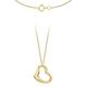 CARISSIMA Gold Women's 9 ct Yellow Gold 12 x 10 mm Heart Slider Pendant on 9 ct Yellow Gold 0.4 mm Diamond Cut Curb Chain Necklace of Length 41 cm/16 Inch