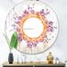 East Urban Home Purple & Orange Leaves - Farmhouse Mirror - Round Oval Wall Mirror - Resin | 23.6 H x 23.6 W x 0.24 D in | Wayfair