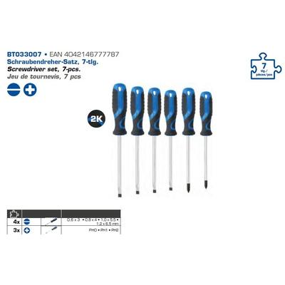 Brilliant Tools Schraubendreher-Satz, 7-tlg., Schlitz, PH Schraubendrehersatz BT033007 Image