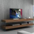 Wade Logan® Thane TV Stand for TVs up to 78" Wood/Glass in Brown | 19.9 H in | Wayfair WDLN3222 44473060