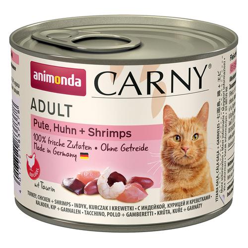 24 x 200g Adult Pute, Huhn & Shrimps animonda Carny Katzenfutter nass