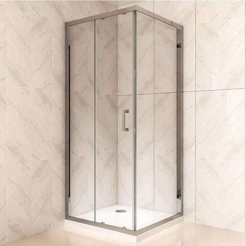 Duschkabine mit Schiebetür Eckdusche mit Rollensystem aus esg Glas 190cm Hoch 75×110 cm (Tür:110cm)